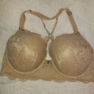 Cacique Tan Floral Lace Bra